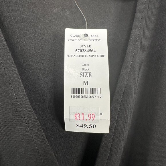 NWT White House Black Market Sleeveless Banded Bottom Surplice Top Medium #WHBM3 - Picture 6 of 9